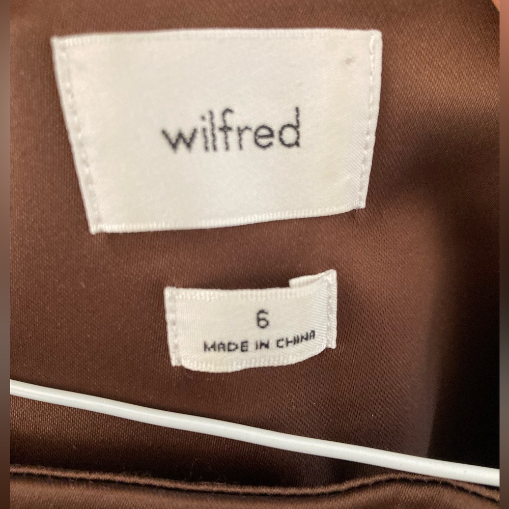 Aritzia Satin Silk Brown Mini Dress Square High Neck - Picture 3 of 10